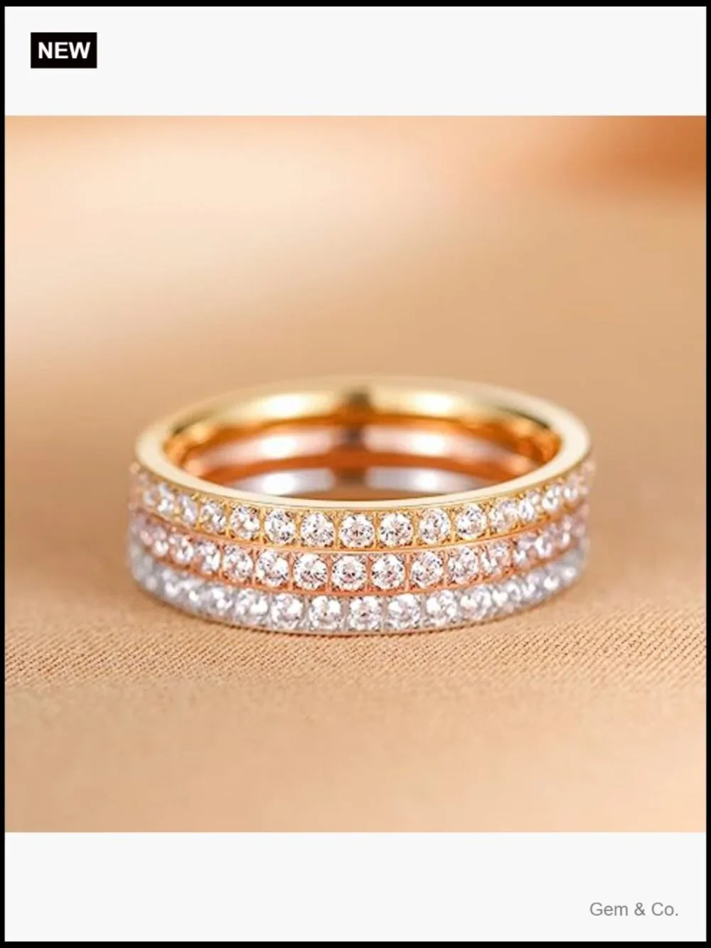 Titanium Cubic Zirconia Eternity Band Ring Size 9 Wedding Engagement